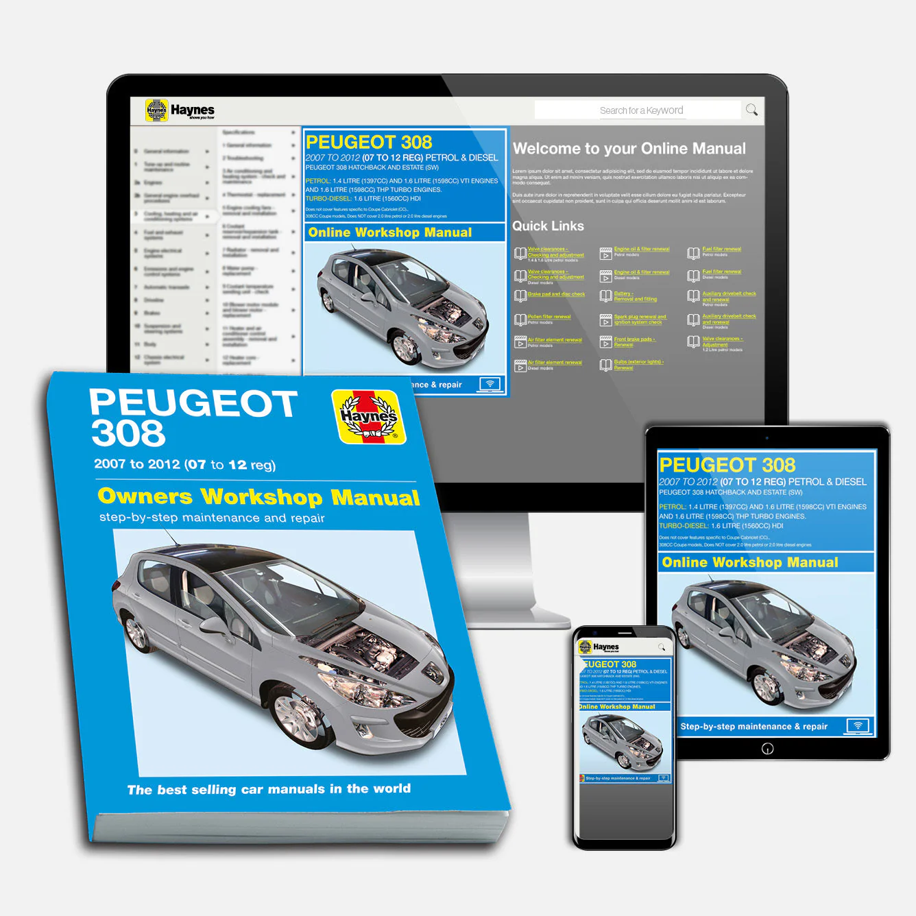 Peugeot 308 Petrol & Diesel (2007-2012) Haynes Repair Manual