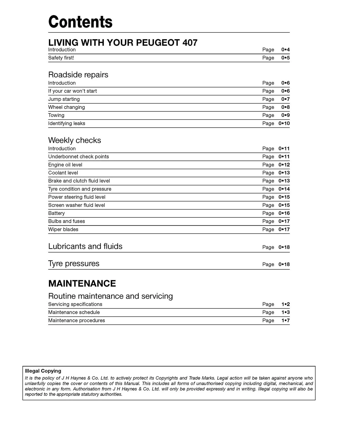 Peugeot 407 Diesel (2004-2011) Haynes Repair Manual - Image 4