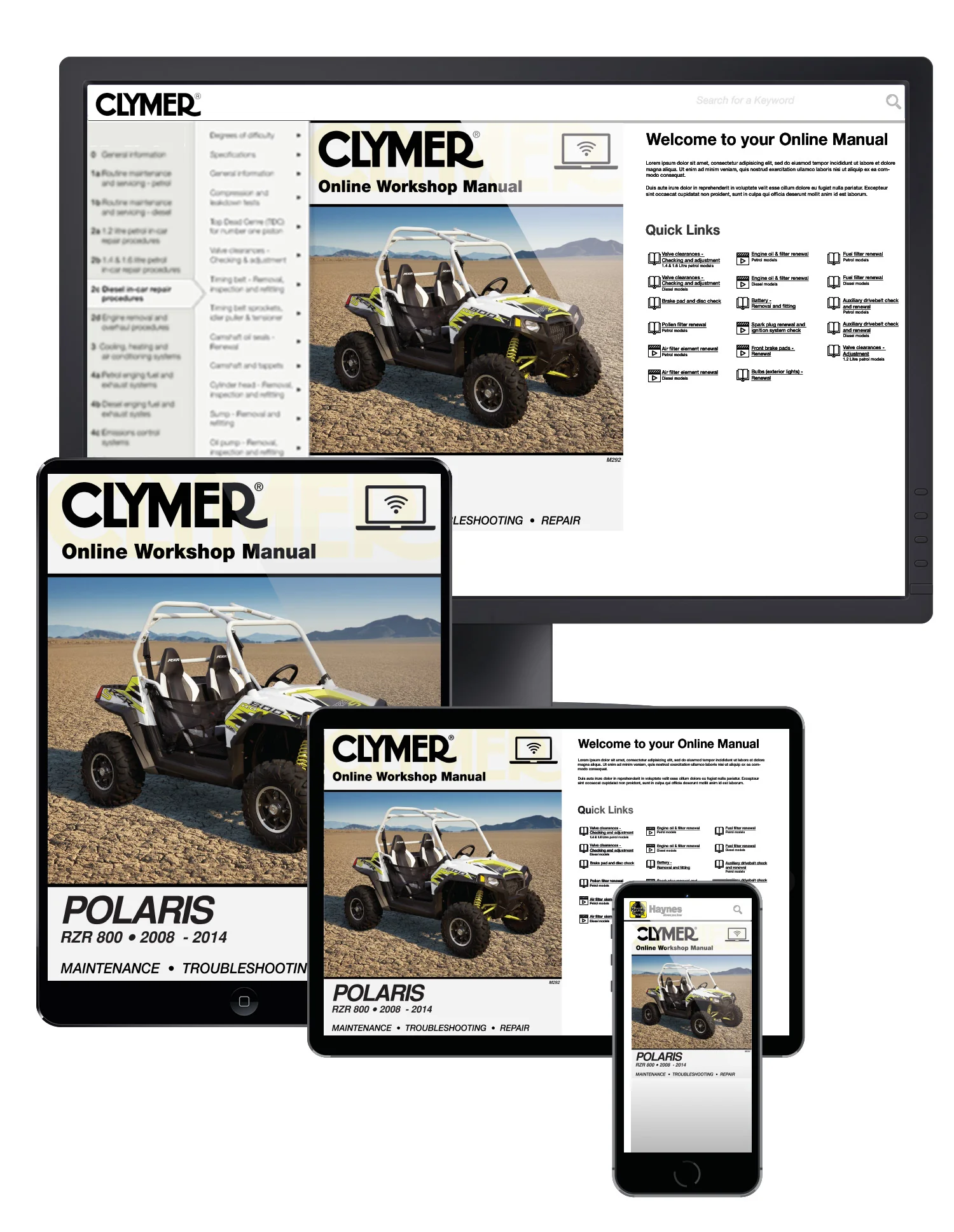 Polaris RZR 800 Side By Side ATV UTV (2008-2014) Service Repair Manual - Image 2