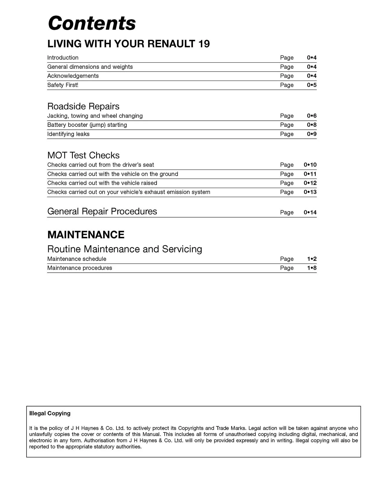 Renault 19 Petrol (1989-1996) Haynes Repair Manual - Image 3