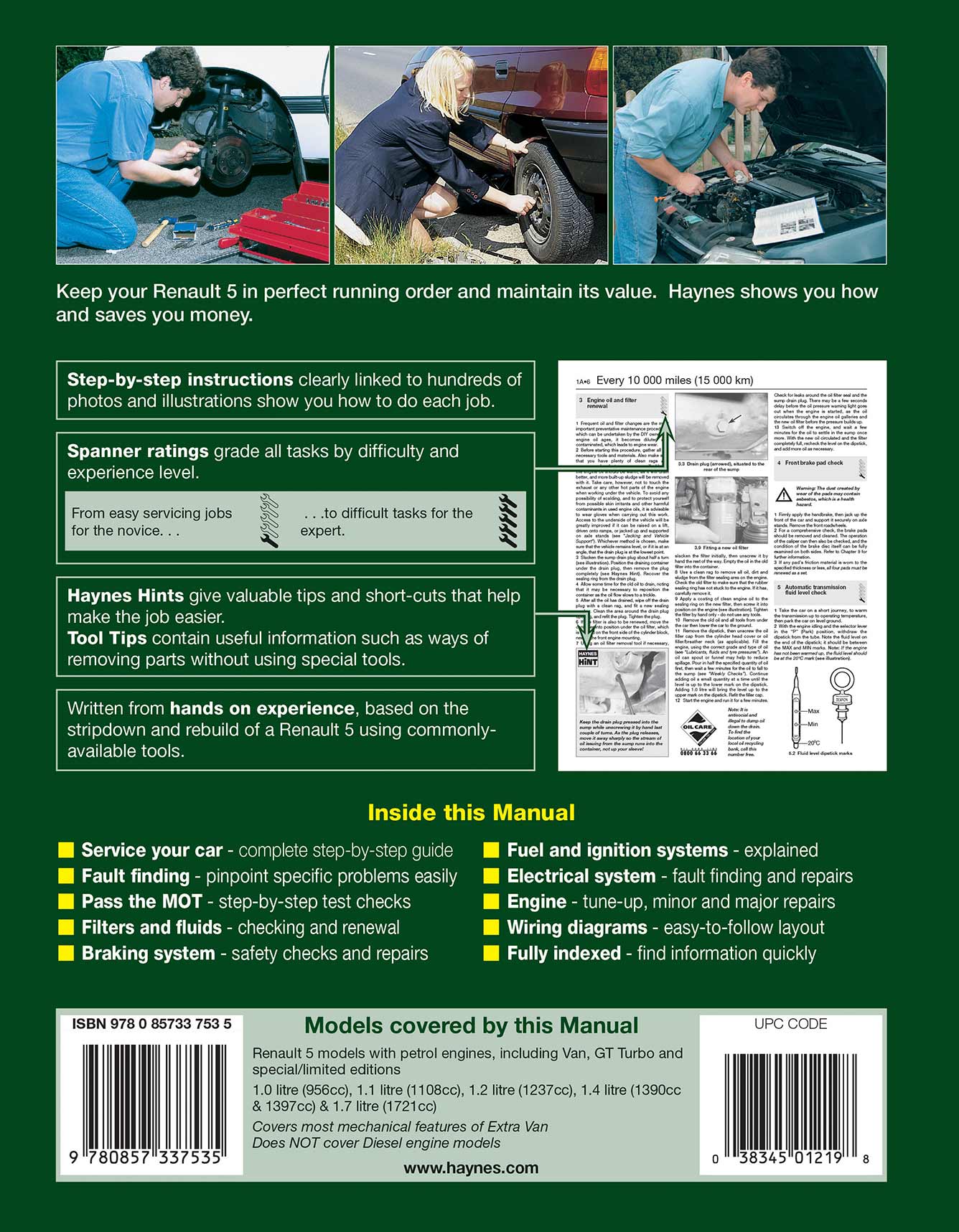 Renault 5 Petrol (Feb 1985-1996) Haynes Repair Manual - Image 2