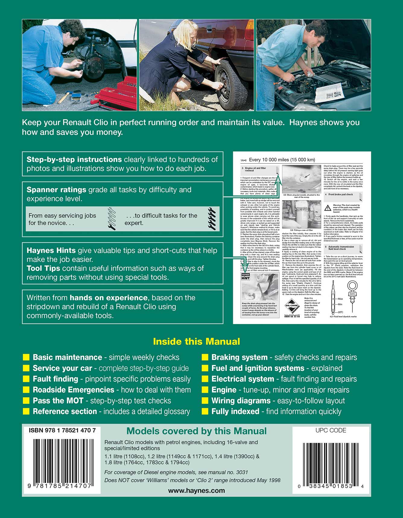 Renault Clio Petrol (1991-May 1998) Haynes Repair Manual - Image 2