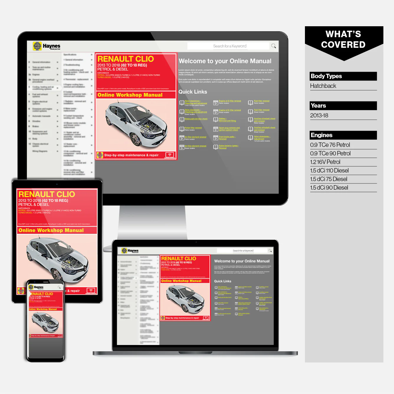 Renault Clio Petrol & Diesel (2013-2018) 62 to 18 Haynes Repair Manual - Image 9