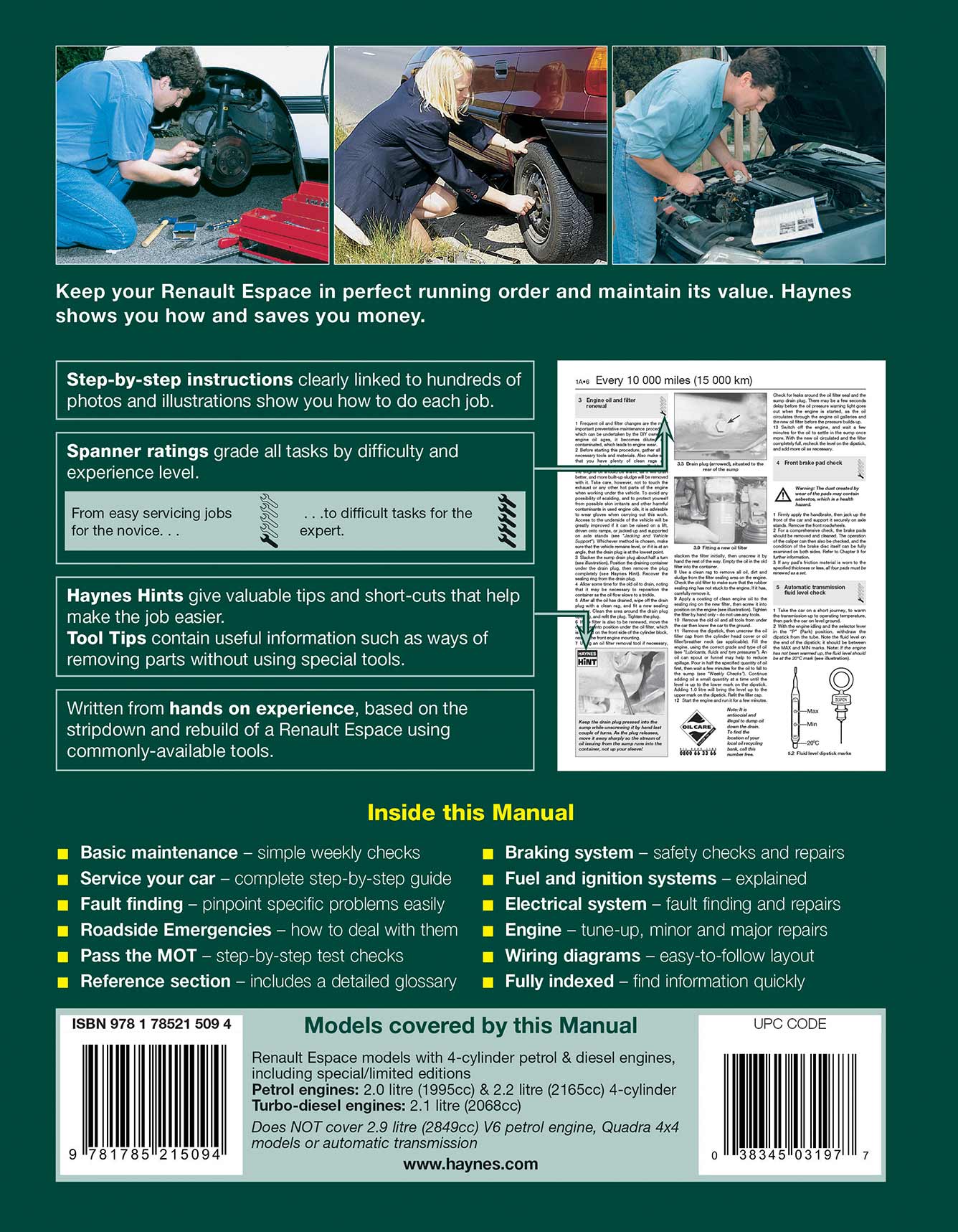 Renault Espace Petrol & Diesel (1985-1996) Haynes Repair Manual - Image 2