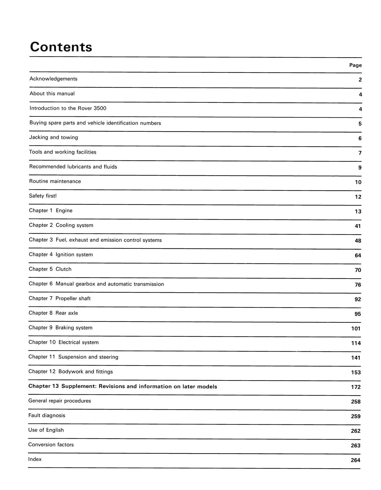 Rover 3500 (1976-1987) Haynes Repair Manual - Image 3