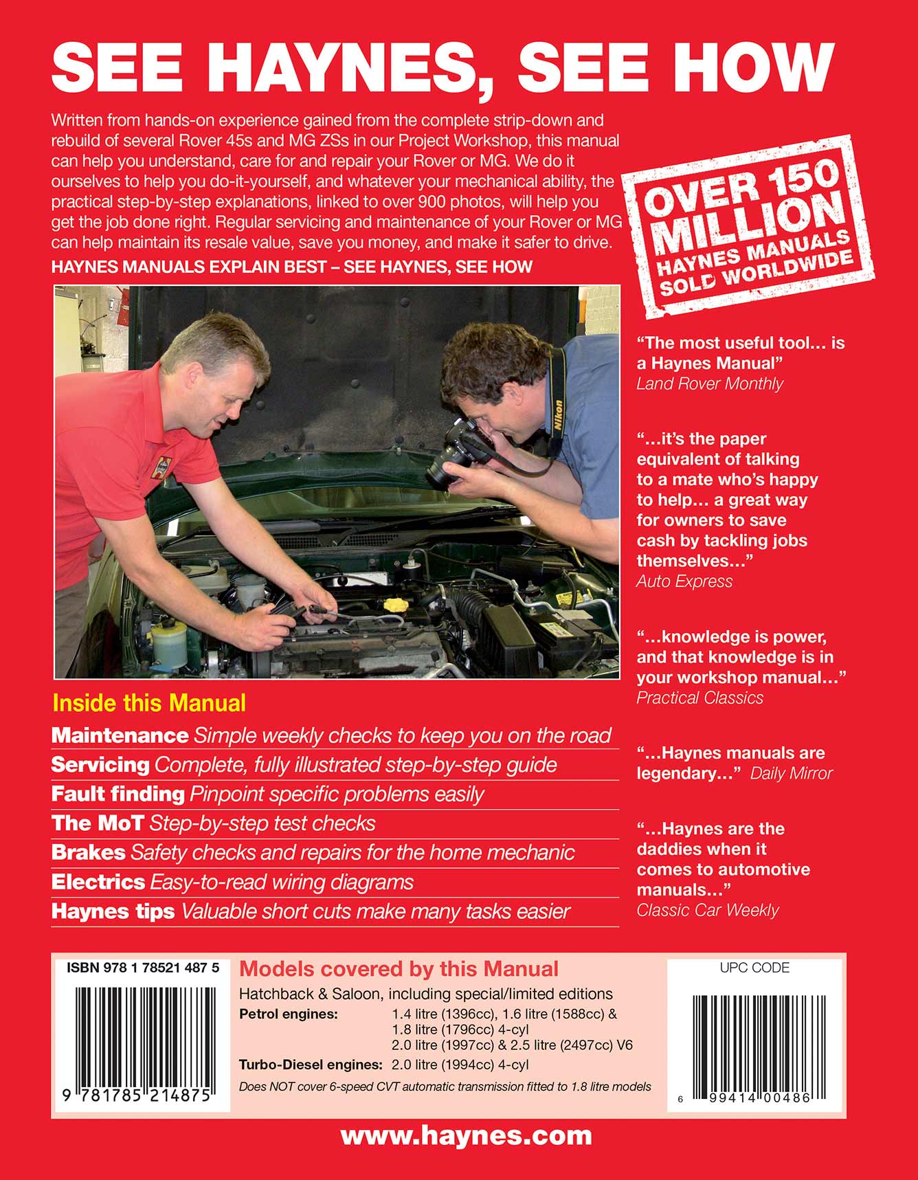 Rover 45 / MG ZS Petrol & Diesel (1999-2005) Haynes Repair Manual - Image 3