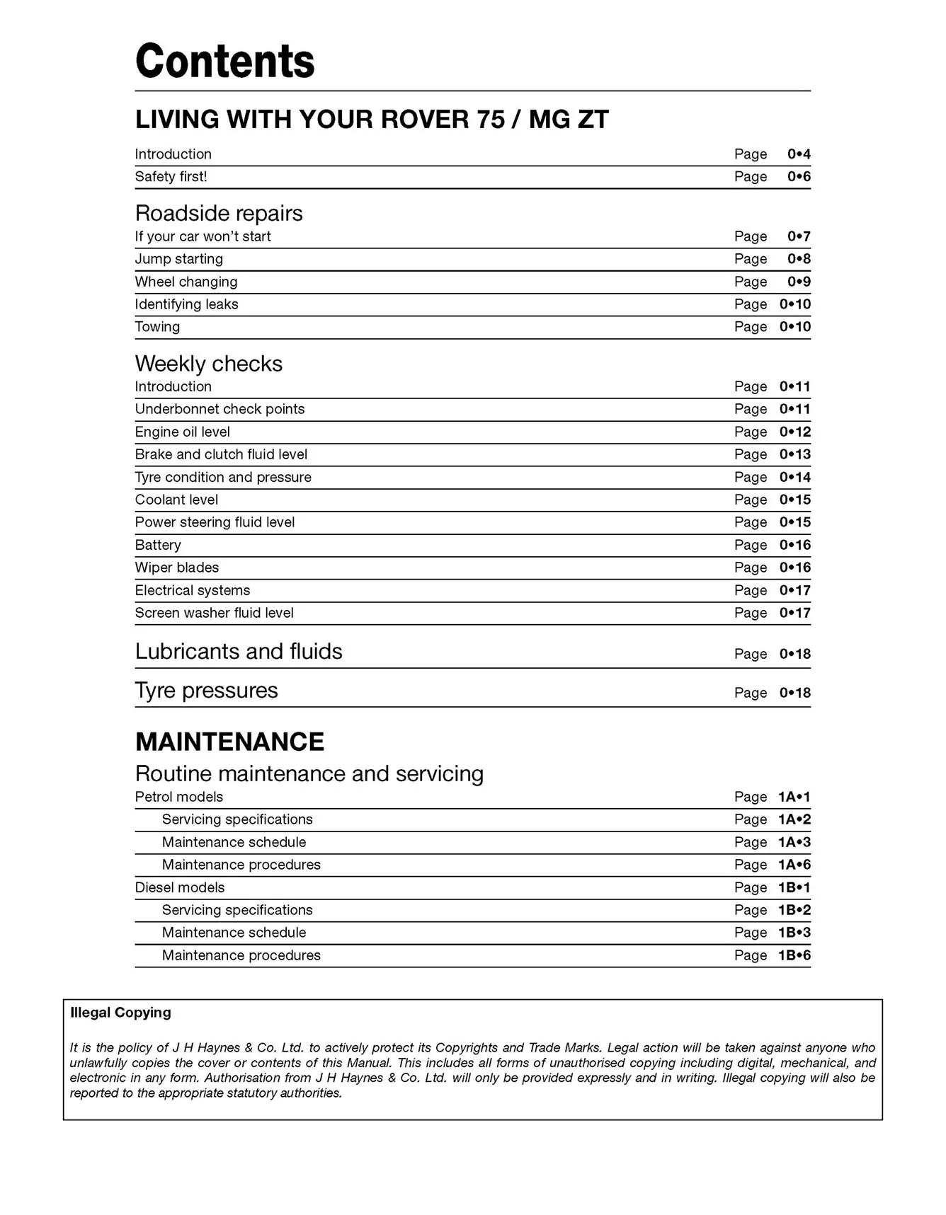 Rover 75 / MG ZT Petrol & Diesel (1999-2006) Haynes Repair Manual - Image 4