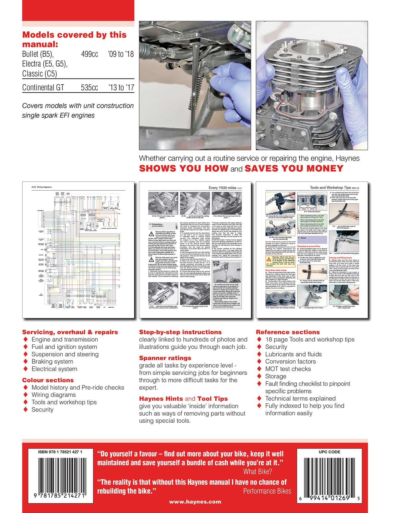Royal Enfield 500 Bullet/Classic & 535 Continental GT (2009-2018) Haynes Repair Manual - Image 3