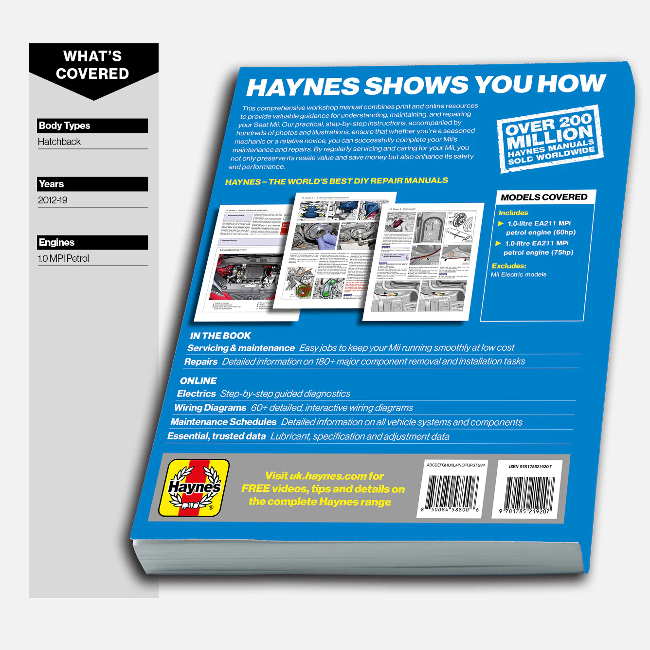 Seat Mii Petrol (2012 - 2019) Haynes Repair Manual - Image 2