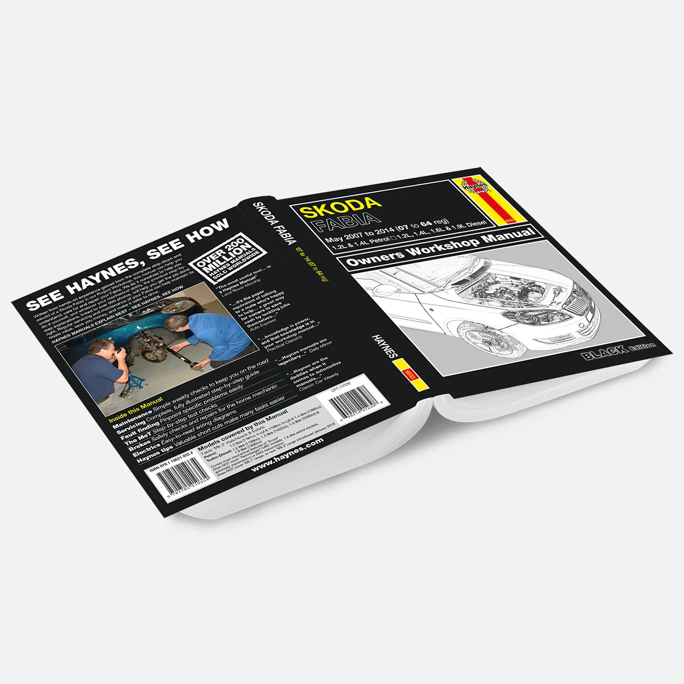 Skoda Fabia petrol & diesel (May 2007-2014) Haynes Repair Manual - Premium Hardback Black Edition - Image 2