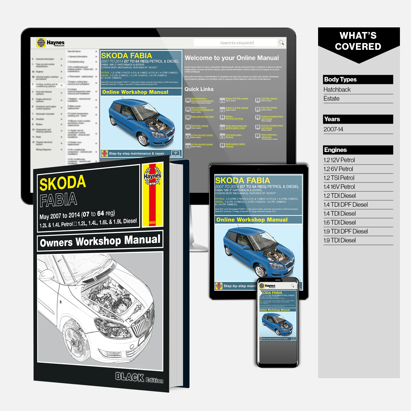 Skoda Fabia petrol & diesel (May 2007-2014) Haynes Repair Manual - Premium Hardback Black Edition - Image 9