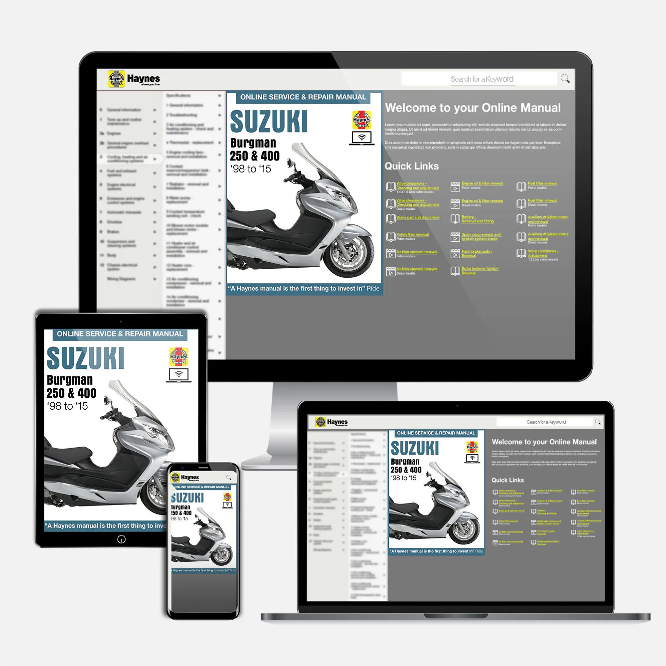 Suzuki Burgman 250 & 400 (1998-2015) Haynes Repair Manual - Image 9