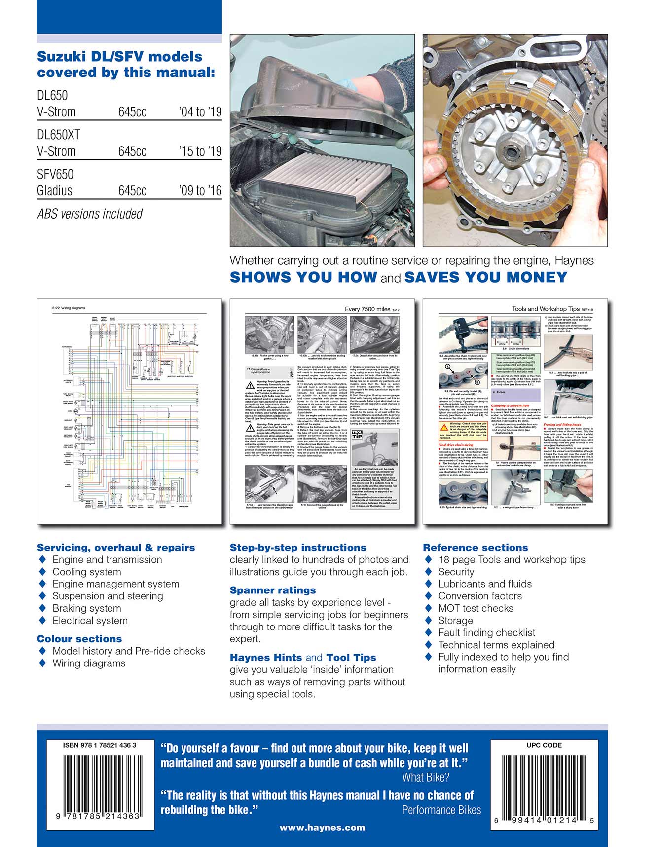 Suzuki DL650 V-Strom & SFV650 Gladius (2004-2019) Haynes Repair Manual - Image 3