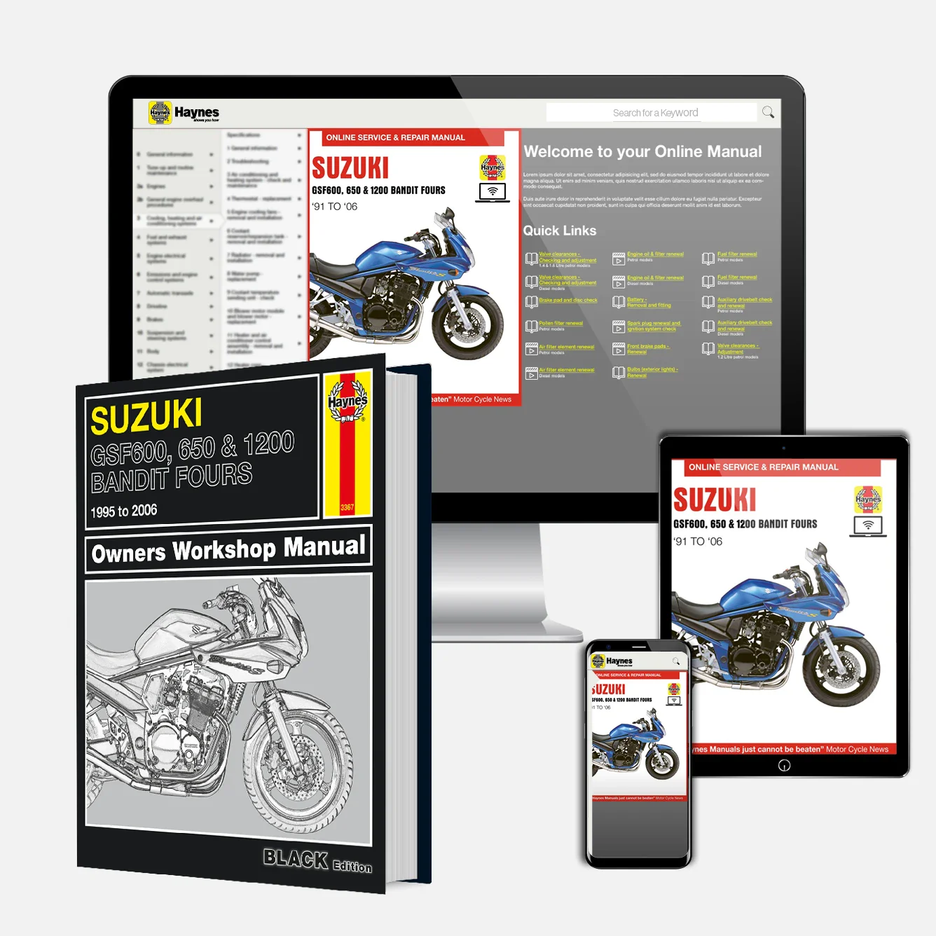 Suzuki GSF600, 650 & 1200 Bandit Fours (1995-2006) Haynes Repair Manual - Premium Hardback Edition - Image 9