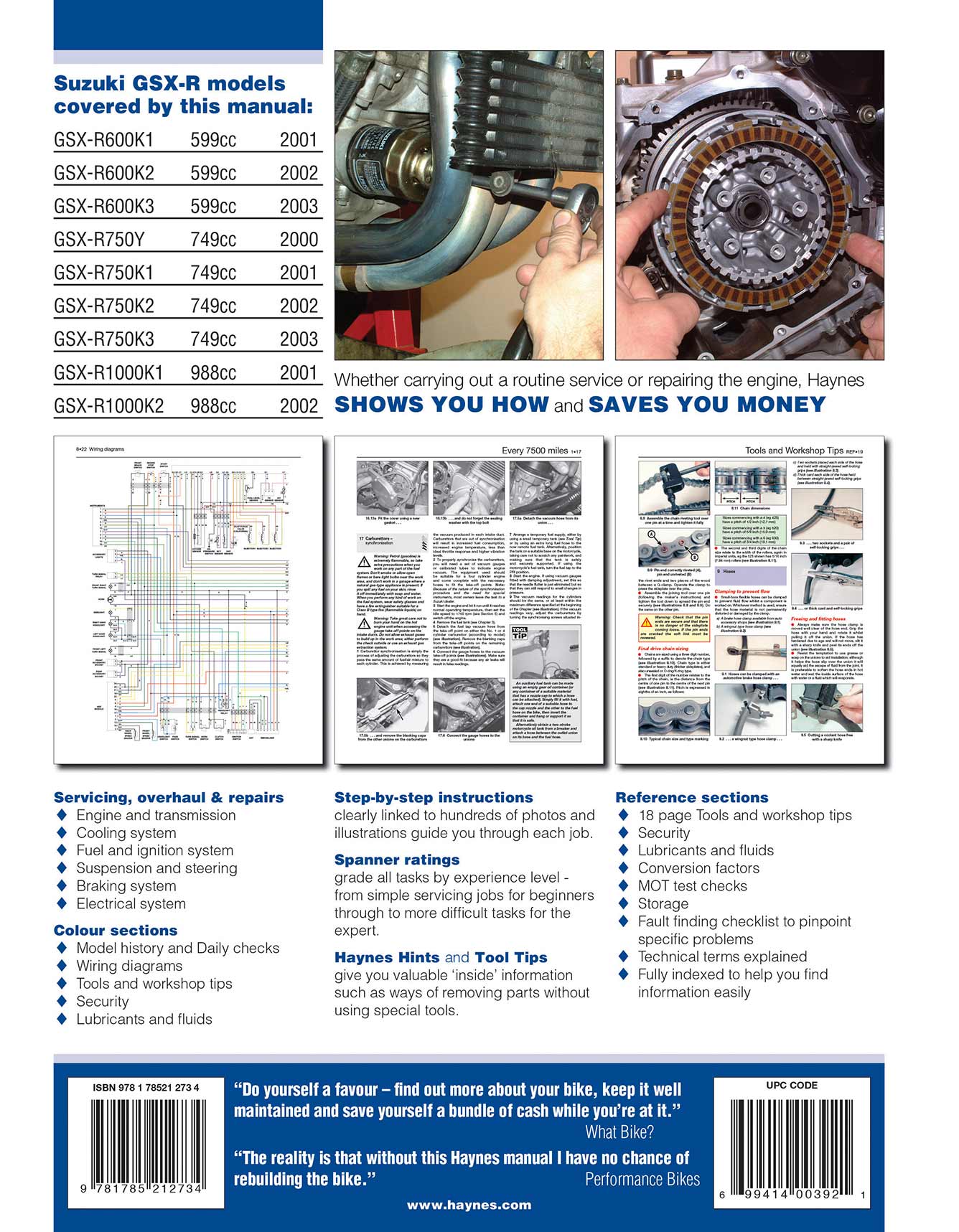 Suzuki GSX-R600 (2001-2003), GSX-R750 (2000-2003), GSX-R1000 (2001-2002) Haynes Repair Manual - Image 2