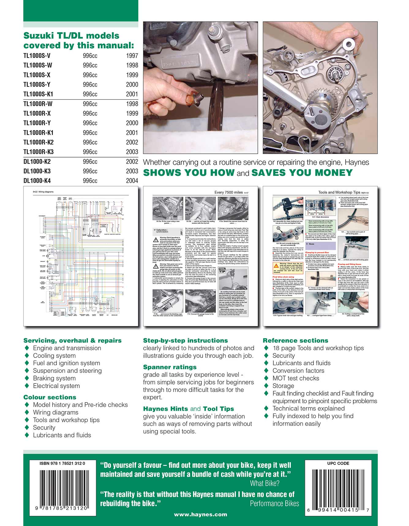 Suzuki TL1000S/R & DL1000 V-Strom (1997-2004) Haynes Repair Manual - Image 2