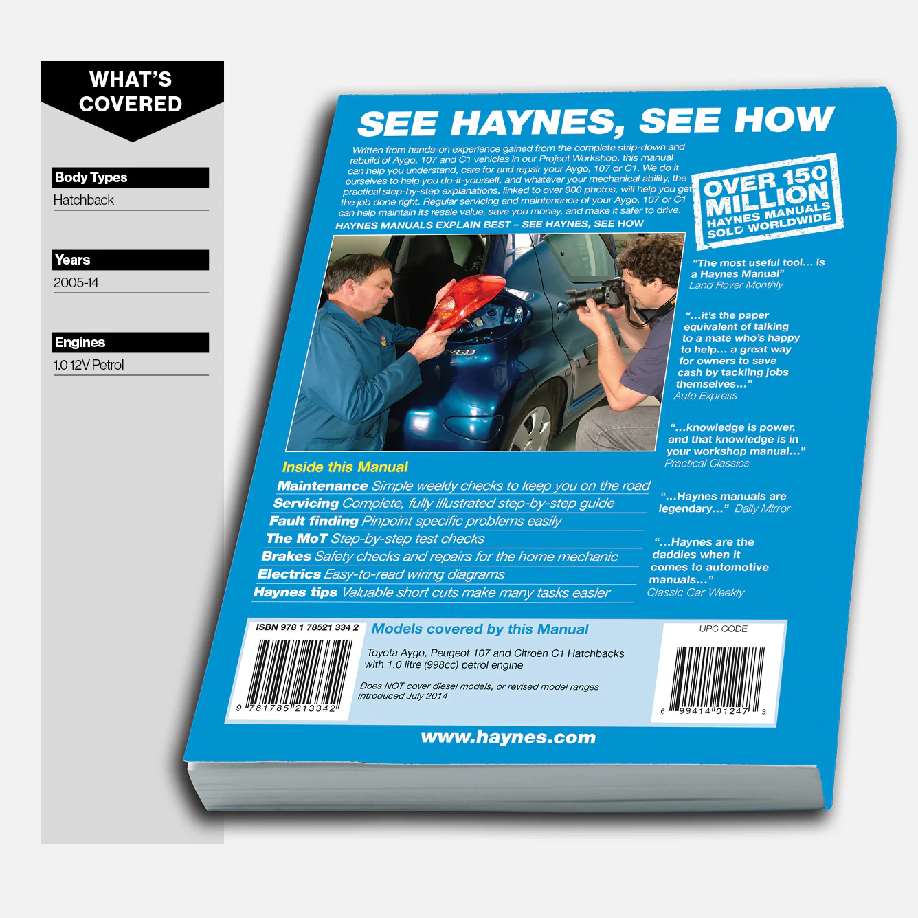 Toyota Aygo, Peugeot 107 & Citroen C1 petrol (2005-2014) Haynes Repair Manual - Image 3