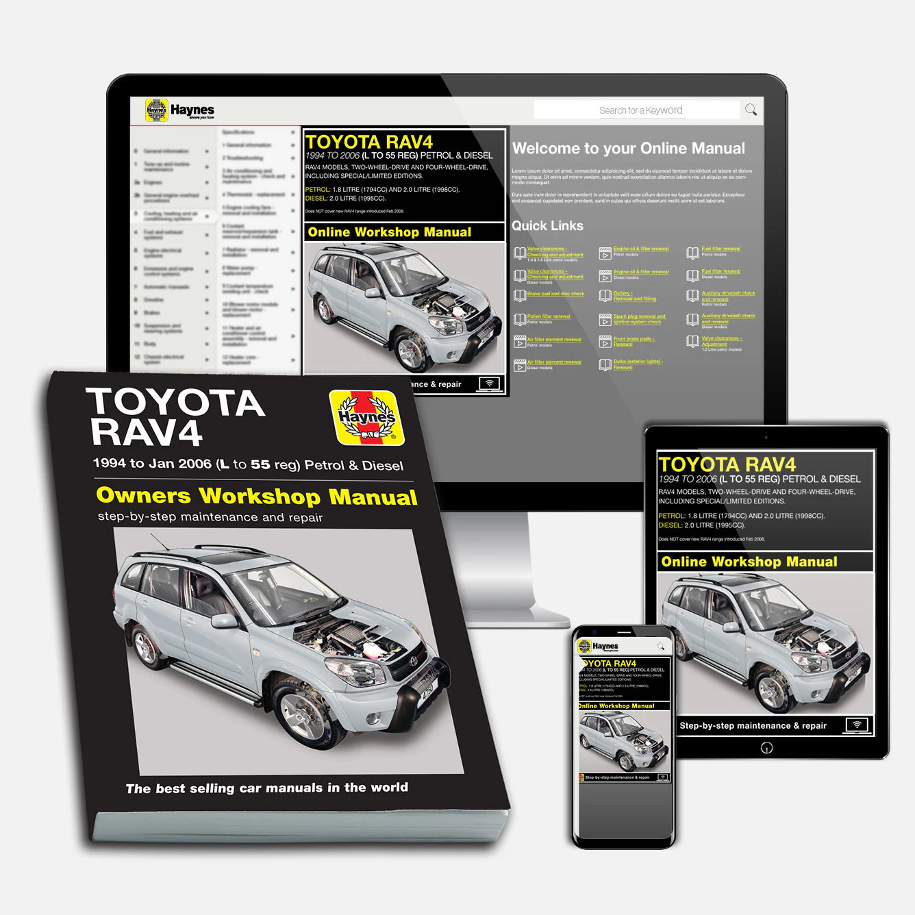 Toyota RAV4 Petrol & Diesel (1994-Jan 2006) Haynes Repair Manual