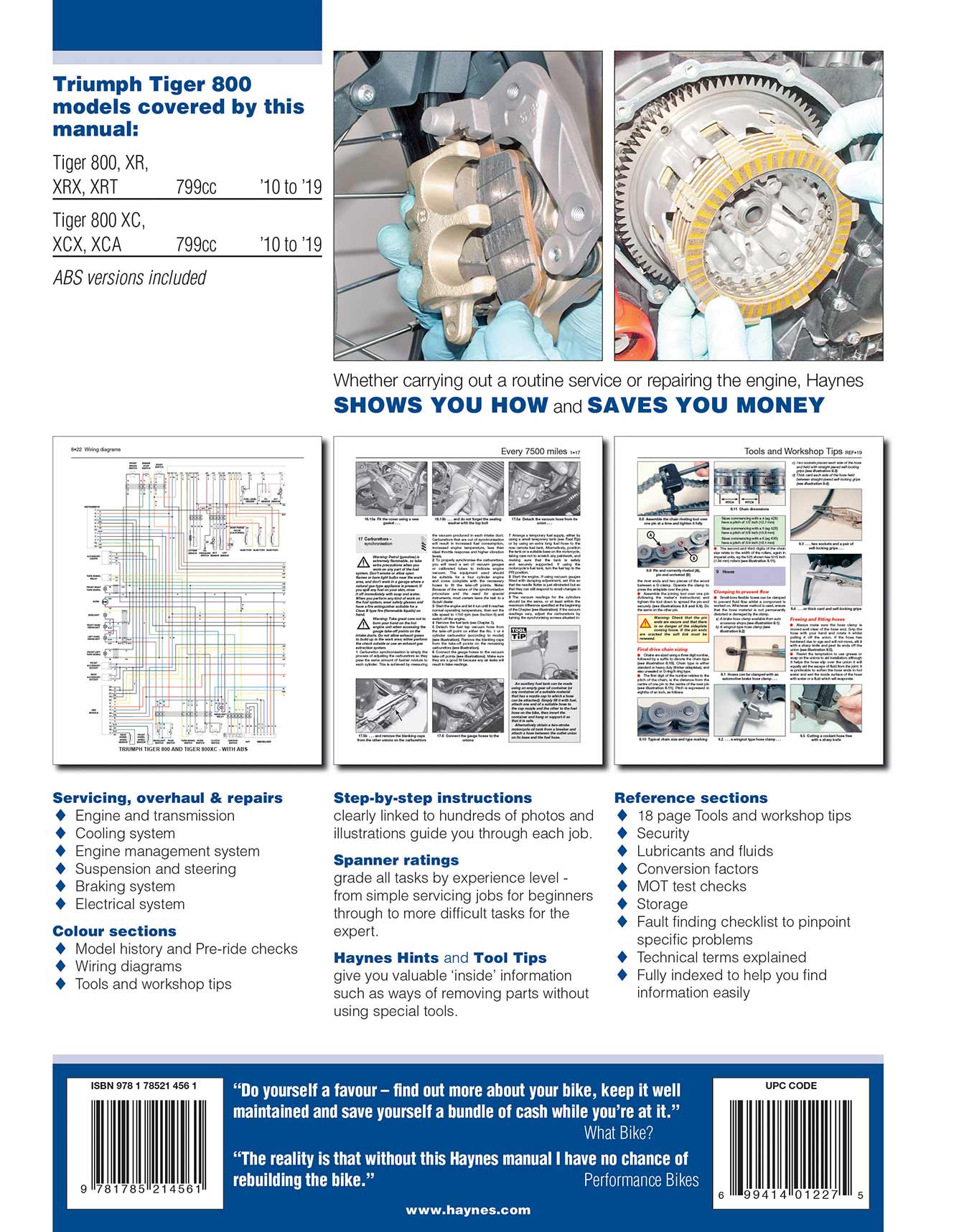 Triumph Tiger 800 (2010-2019) Haynes Repair Manual - Image 3