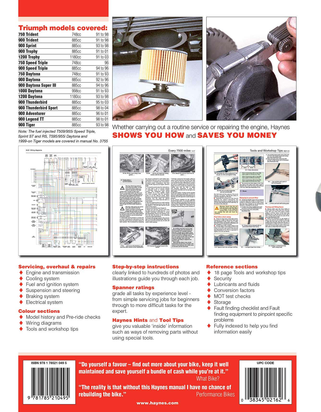Triumph Triples & Fours (carburettor engines) (1991-2004) Haynes Repair Manual - Image 3