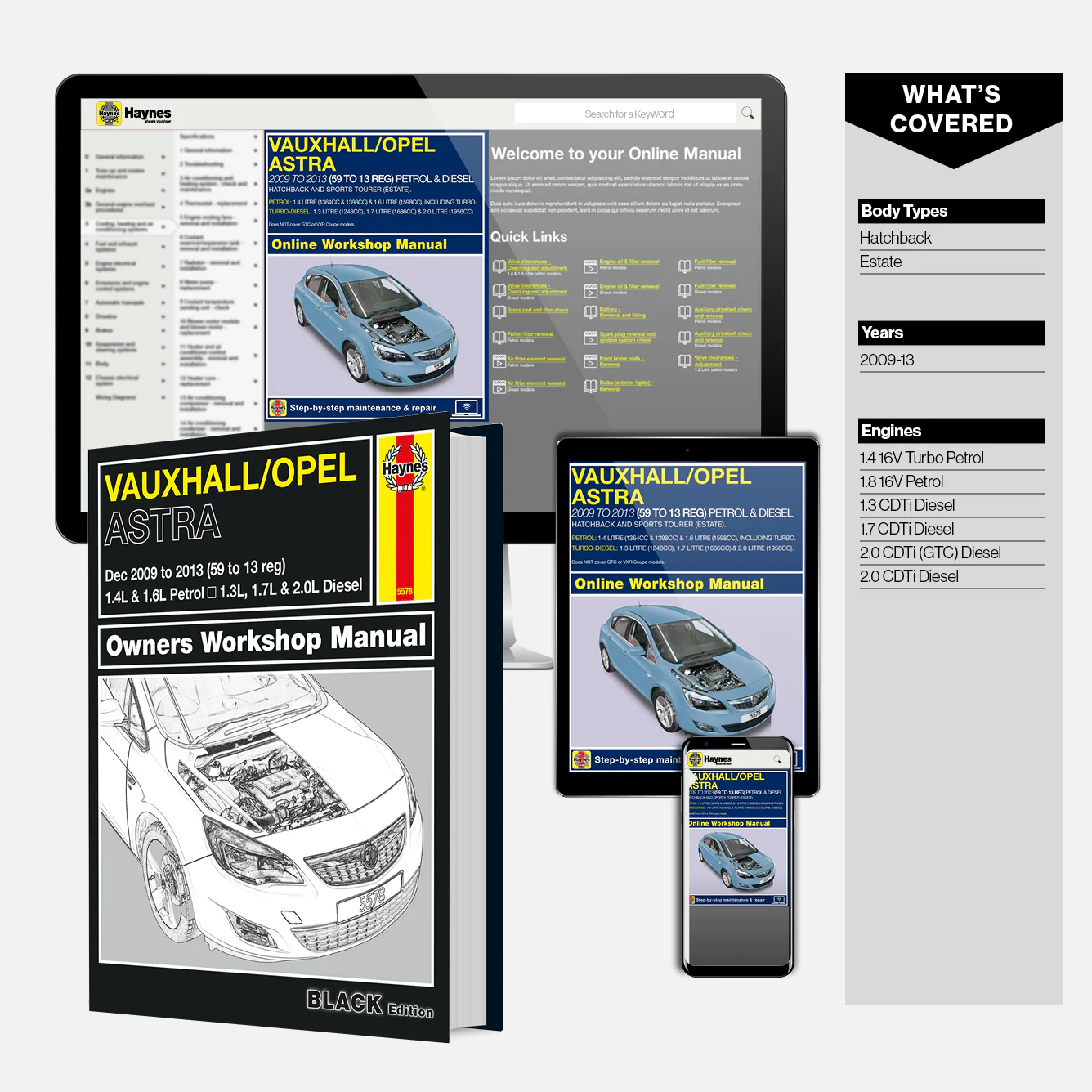 Vauxhall/Opel Astra (Dec 2009-2013) Haynes Repair Manual - Premium Hardback Black Edition - Image 9