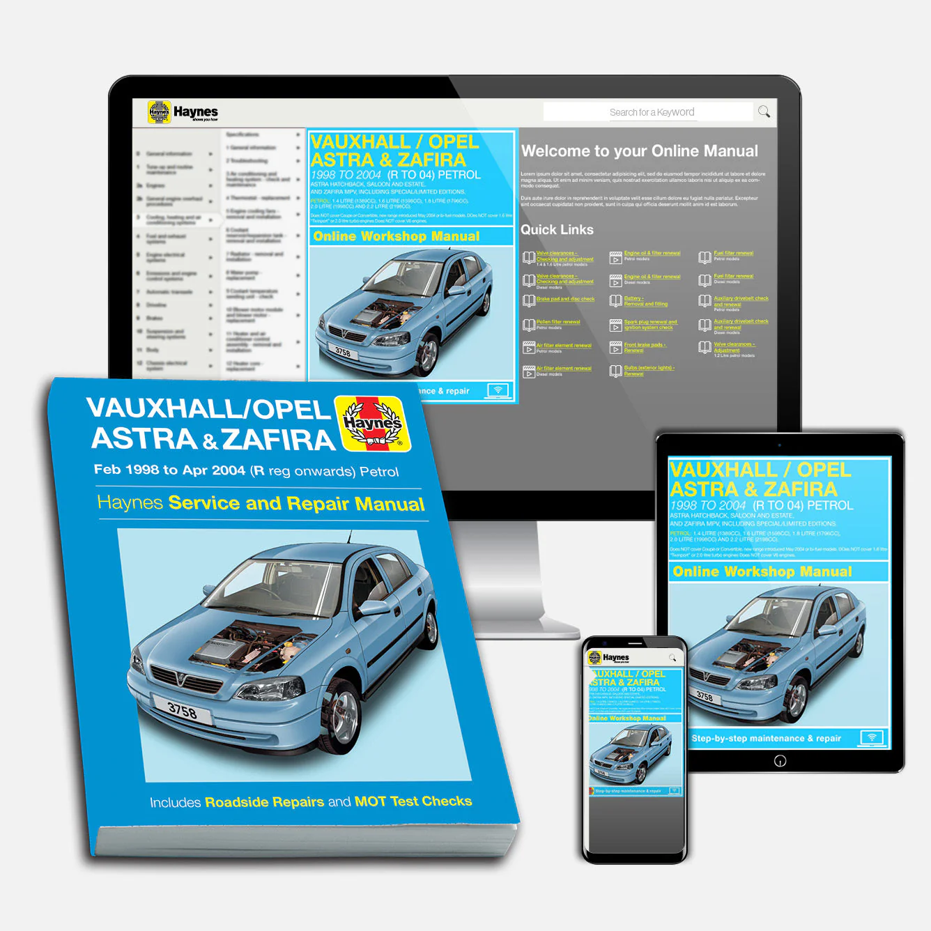 Vauxhall/Opel Astra & Zafira Petrol (Feb 1998-Apr 2004) Haynes Repair Manual