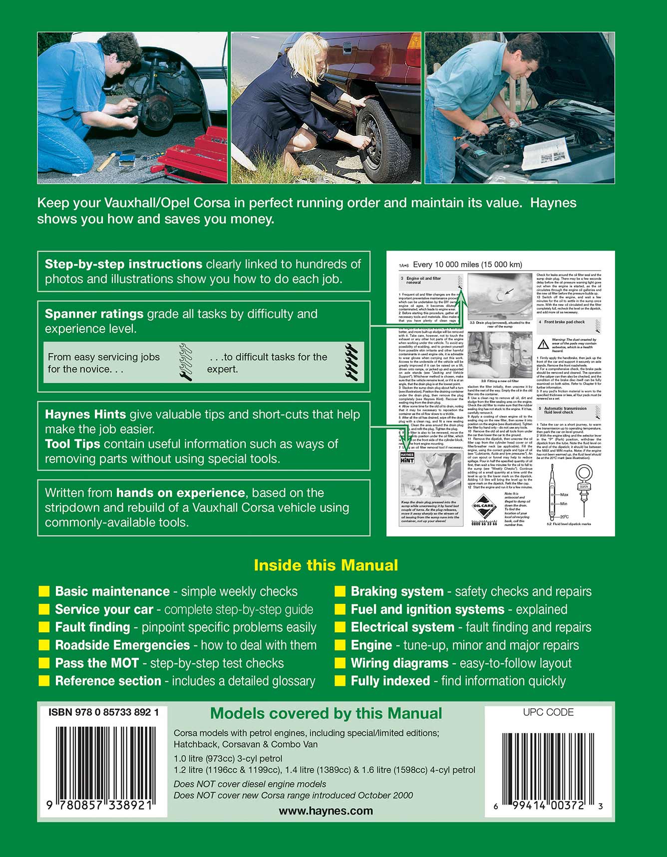 Vauxhall/Opel Corsa Petrol (Apr 1997-Oct 2000) Haynes Repair Manual - Image 3