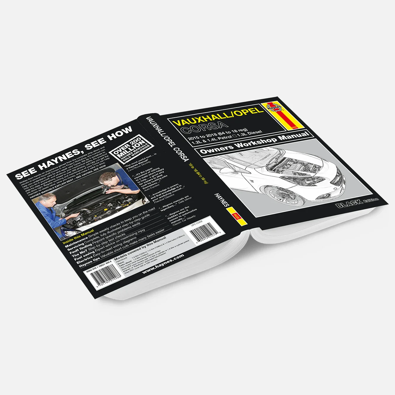 Vauxhall/Opel Corsa Petrol & Diesel (2015-2018) 64 to 18 Haynes Repair Manual - Premium Hardback Black Edition - Image 2