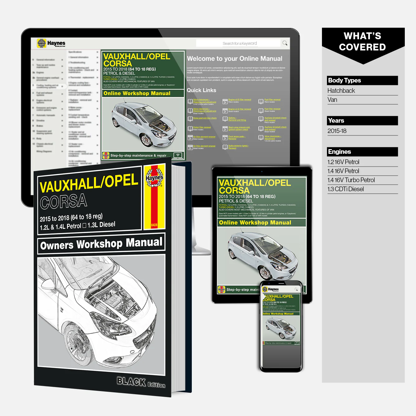 Vauxhall/Opel Corsa Petrol & Diesel (2015-2018) 64 to 18 Haynes Repair Manual - Premium Hardback Black Edition - Image 9