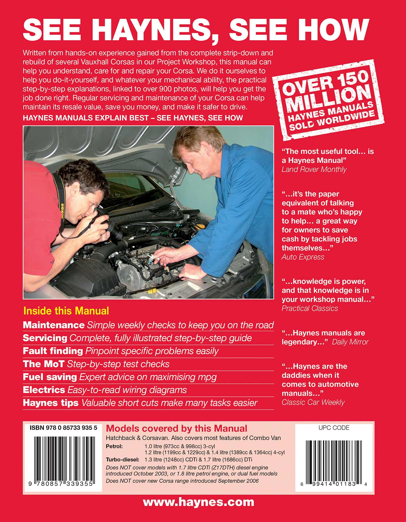 Vauxhall/Opel Corsa Petrol & Diesel (Oct 2000-Aug 2006) Haynes Repair Manual - Image 2