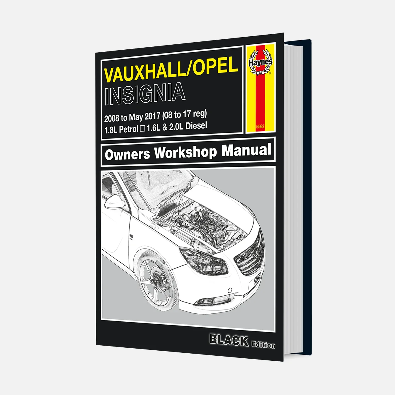 Vauxhall/Opel Insignia Petrol & Diesel (2008-2017) Haynes Repair Manual - Premium Hardback Black Edition