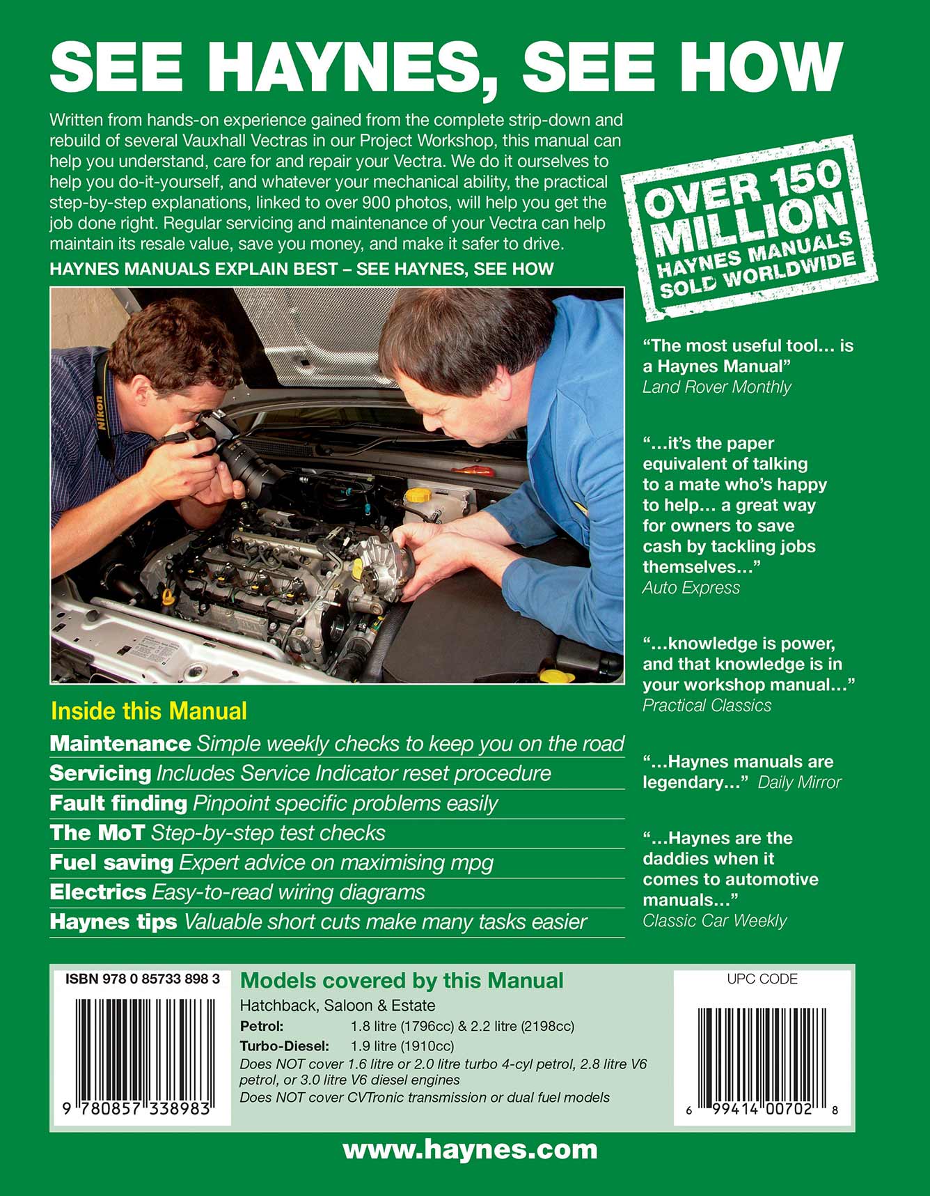 Vauxhall/Opel Vectra Petrol & Diesel (Oct 2005-Oct 2008) Haynes Repair Manual - Image 3