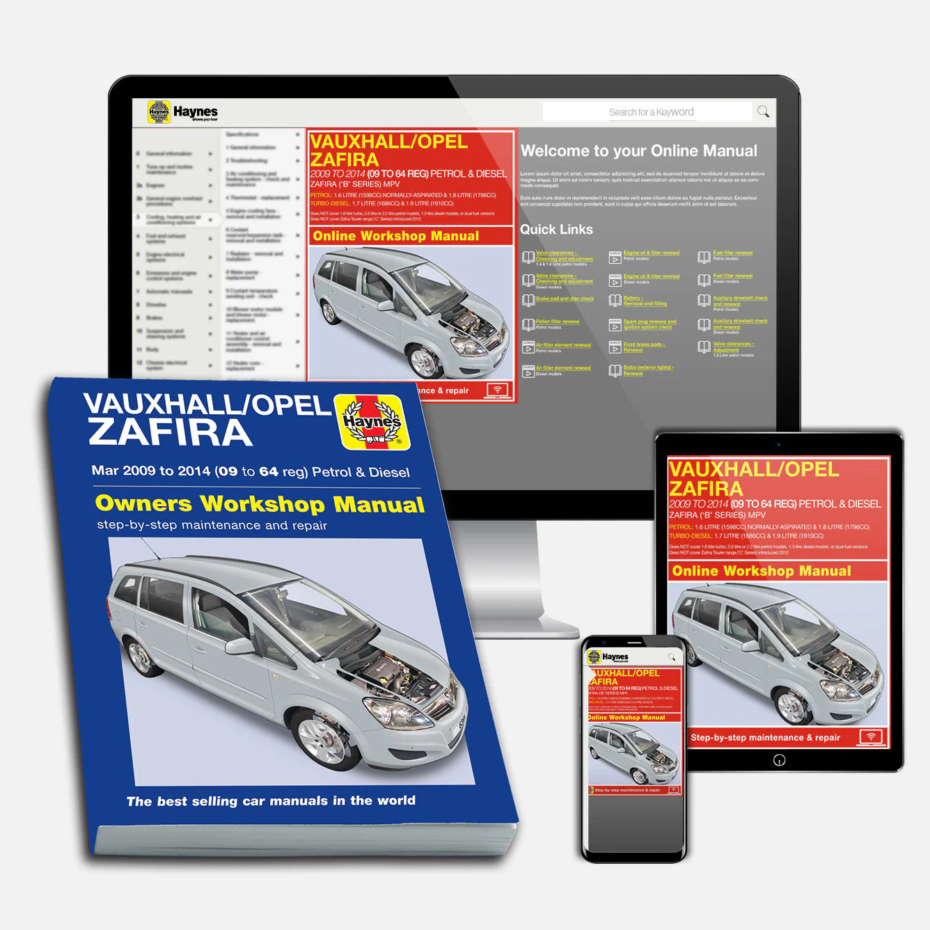 Vauxhall/Opel Zafira (Mar 2009-2014) 09 to 64 Haynes Repair Manual