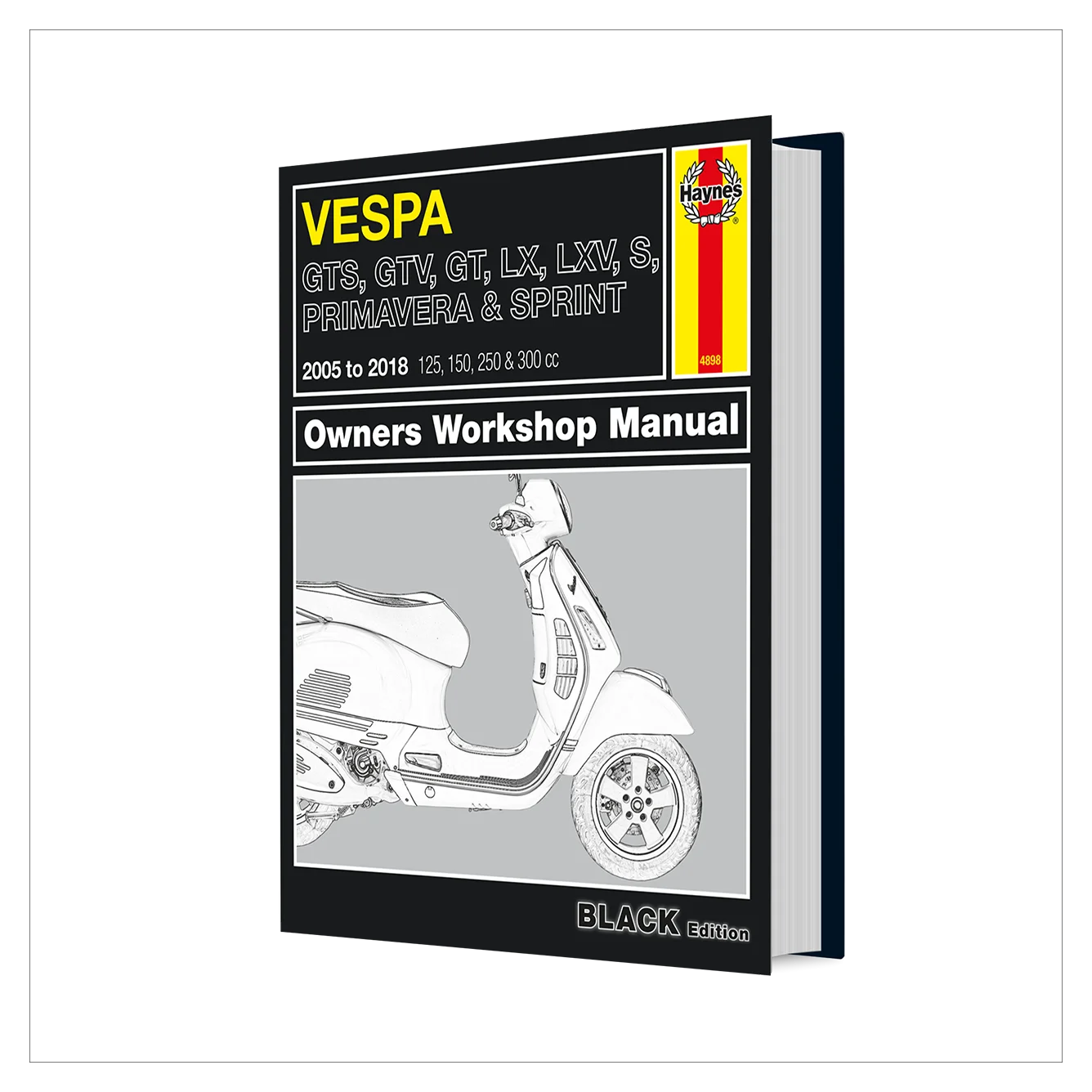 Vespa GTS, GTV, LX & S 125 to 300 (2005-2018) Haynes Repair Manual - Premium Hardback Edition