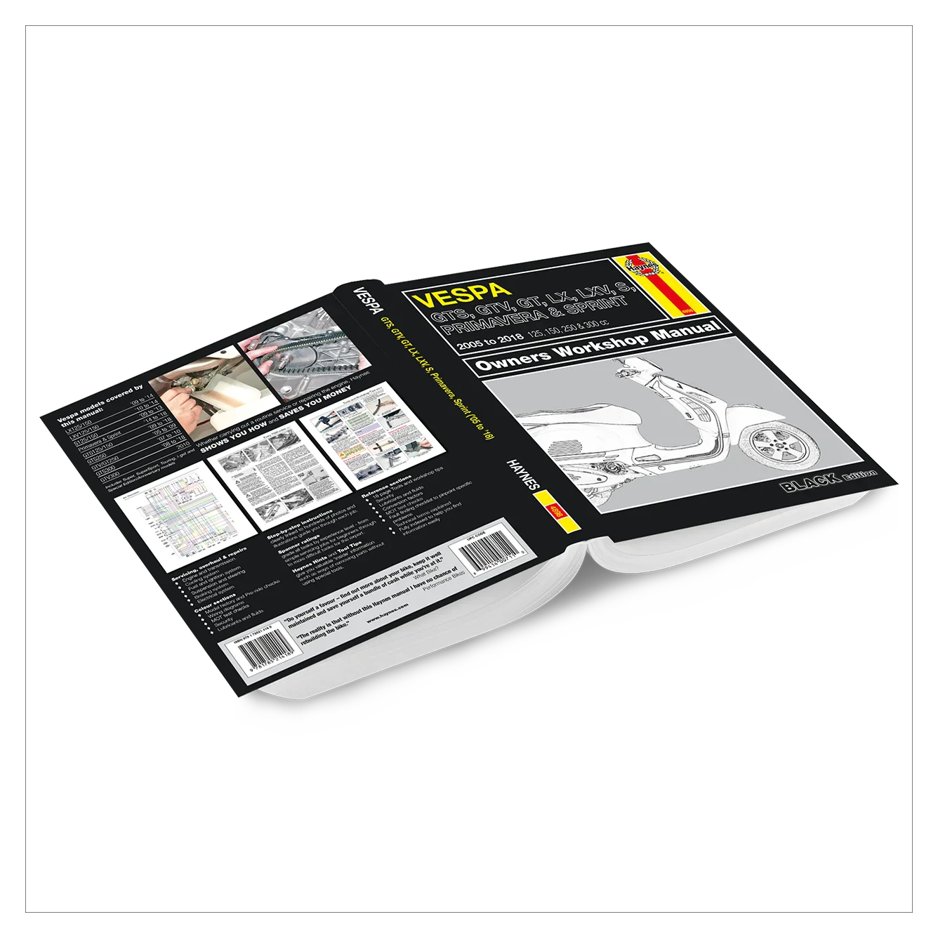 Vespa GTS, GTV, LX & S 125 to 300 (2005-2018) Haynes Repair Manual - Premium Hardback Edition - Image 2