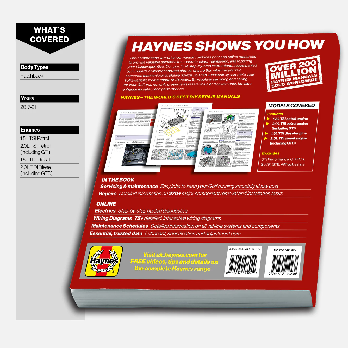 Volkswagen Golf (2017 - 2021) Haynes Repair Manual - Image 2