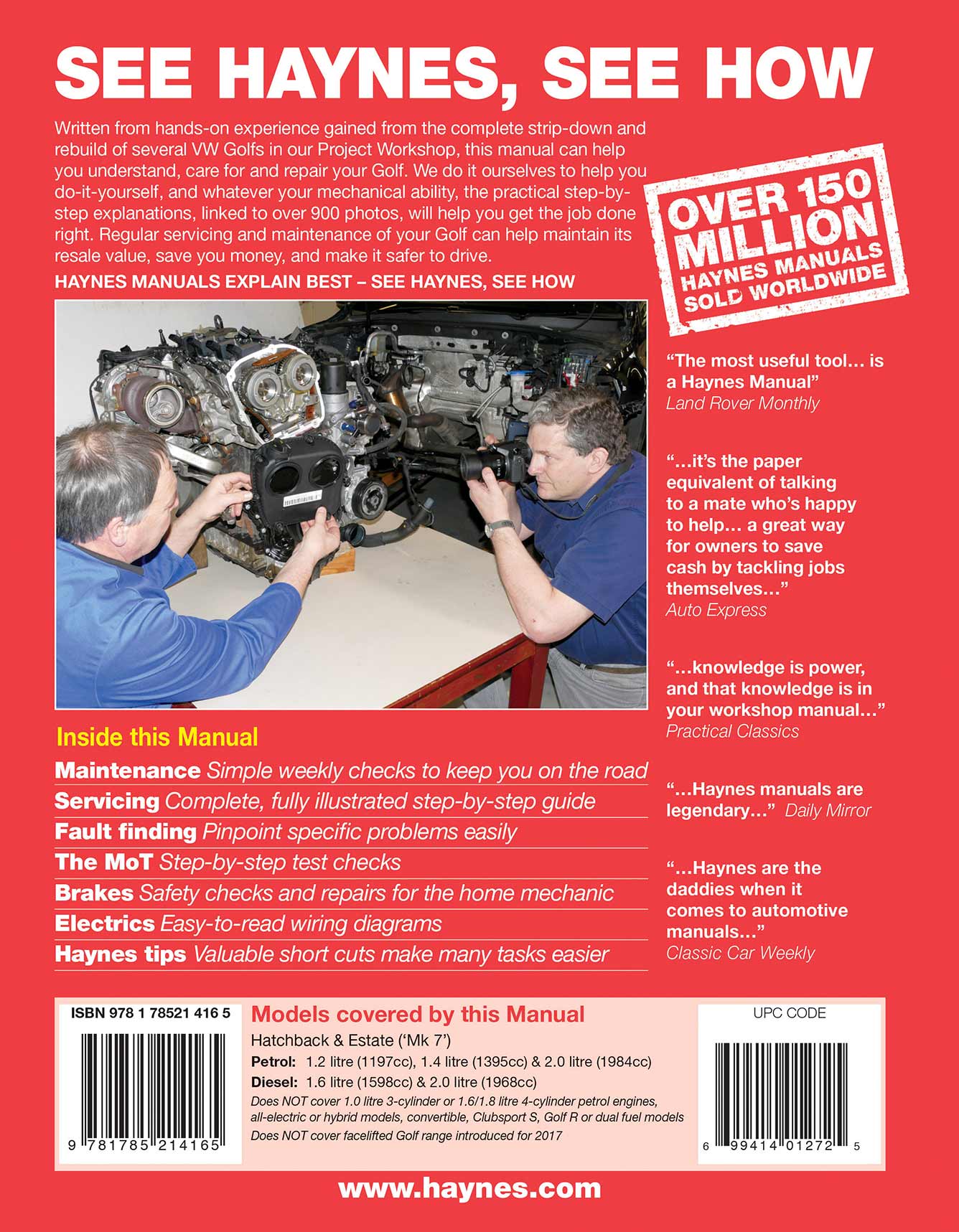 Volkswagen Golf Petrol & Diesel (2013-2016) 62 to 66 Haynes Repair Manual - Image 3