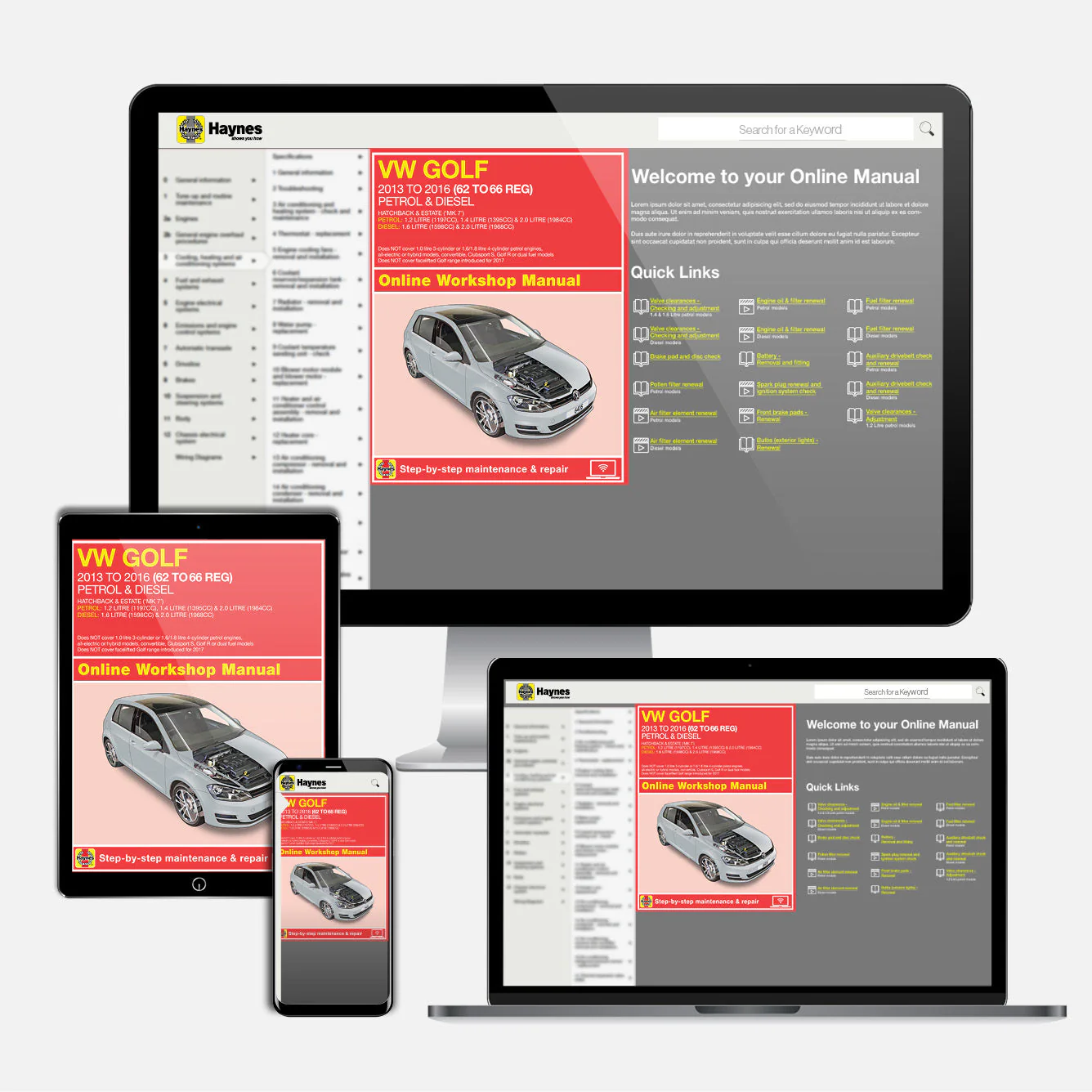 Volkswagen Golf Petrol & Diesel (2013-2016) 62 to 66 Haynes Repair Manual - Image 9