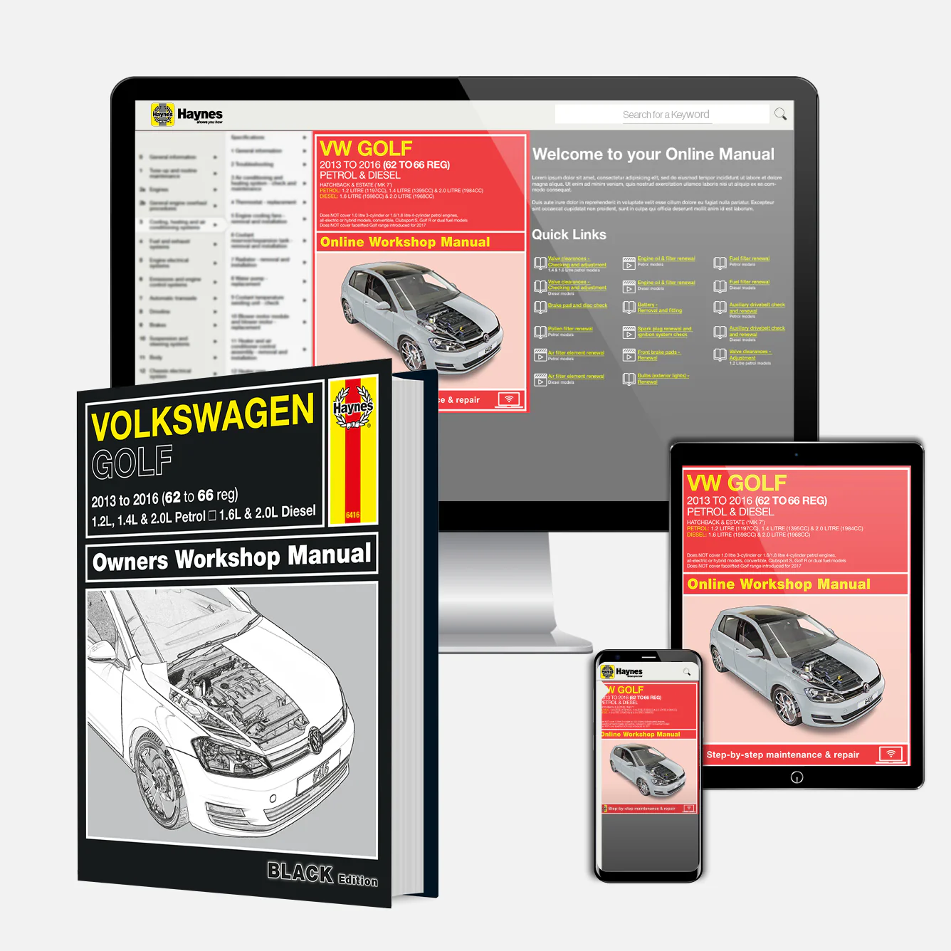 Volkswagen Golf Petrol & Diesel (2013-2016) 62 to 66 Haynes Repair Manual - Premium Hardback Black Edition - Image 9