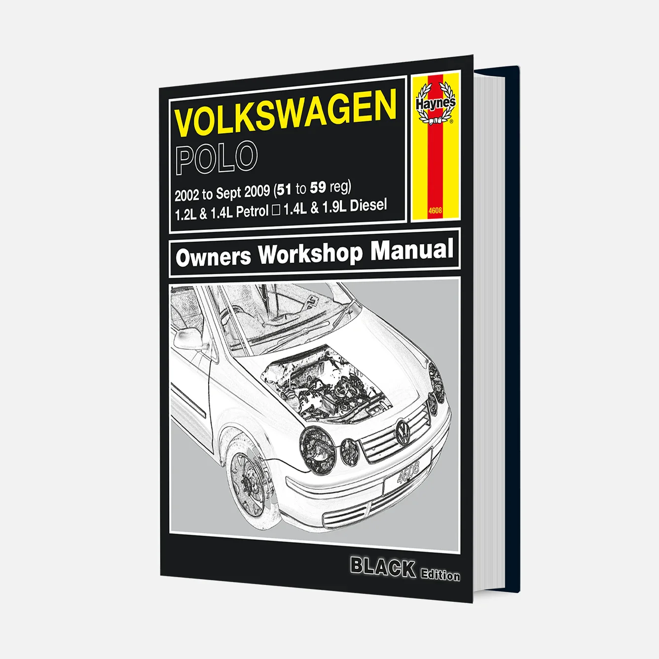 Volkswagen Polo Petrol & Diesel (2002-Sept 2009) Haynes Repair Manual - Premium Hardback Black Edition