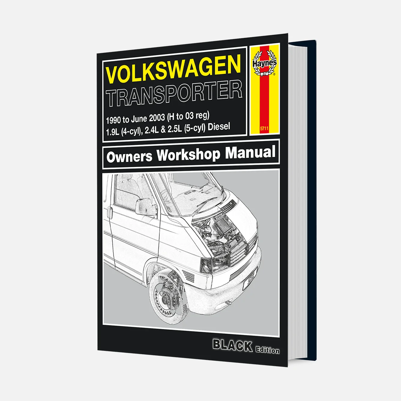 Volkswagen T4 Transporter Diesel (1990-June 2003) Haynes Repair Manual - Premium Hardback Black Edition