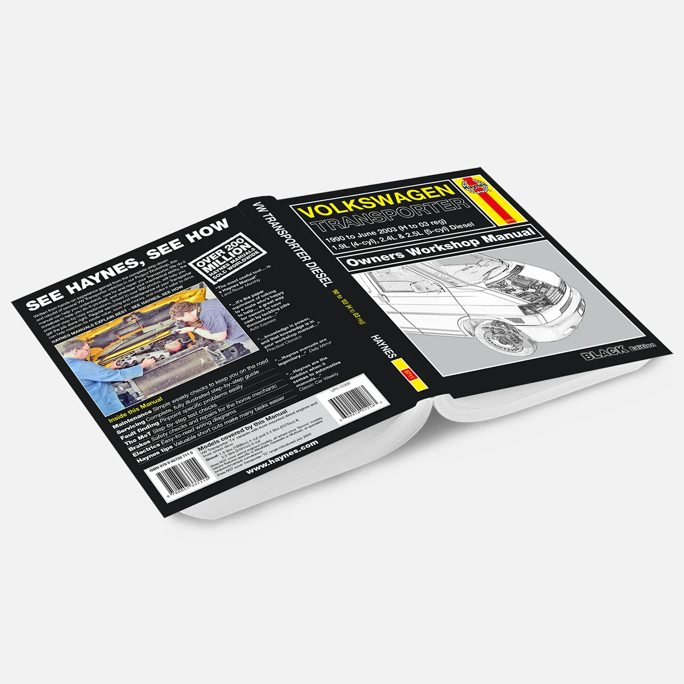 Volkswagen T4 Transporter Diesel (1990-June 2003) Haynes Repair Manual - Premium Hardback Black Edition - Image 2