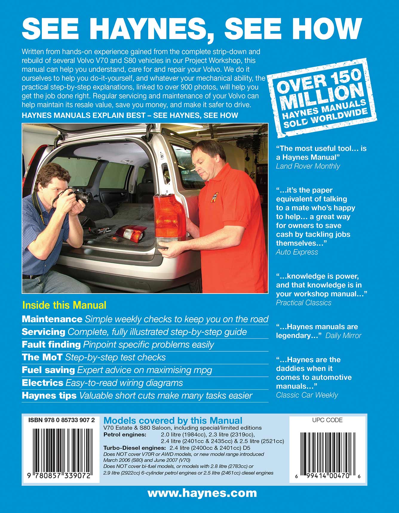 Volvo V70 / S80 Petrol & Diesel (1998-2007) Haynes Repair Manual - Image 3