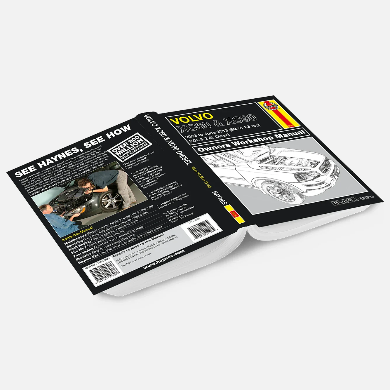 Volvo XC60 & XC90 Diesel (2003-2013) Haynes Repair Manual - Premium Hardback Black Edition - Image 2