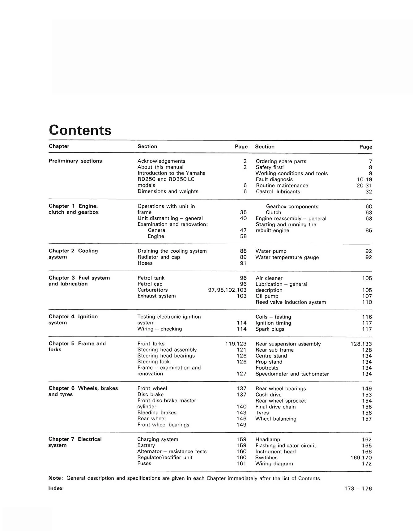 Yamaha RD250 & 350LC Twins (1980-1982) Haynes Repair Manual - Image 3