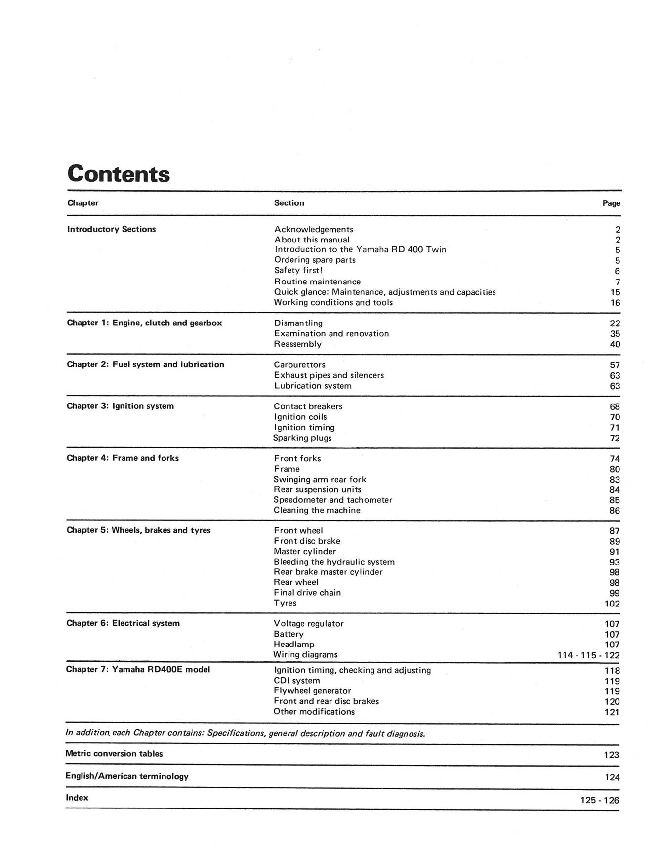 Yamaha RD400 Twin (1975-1979) Haynes Repair Manual - Image 3