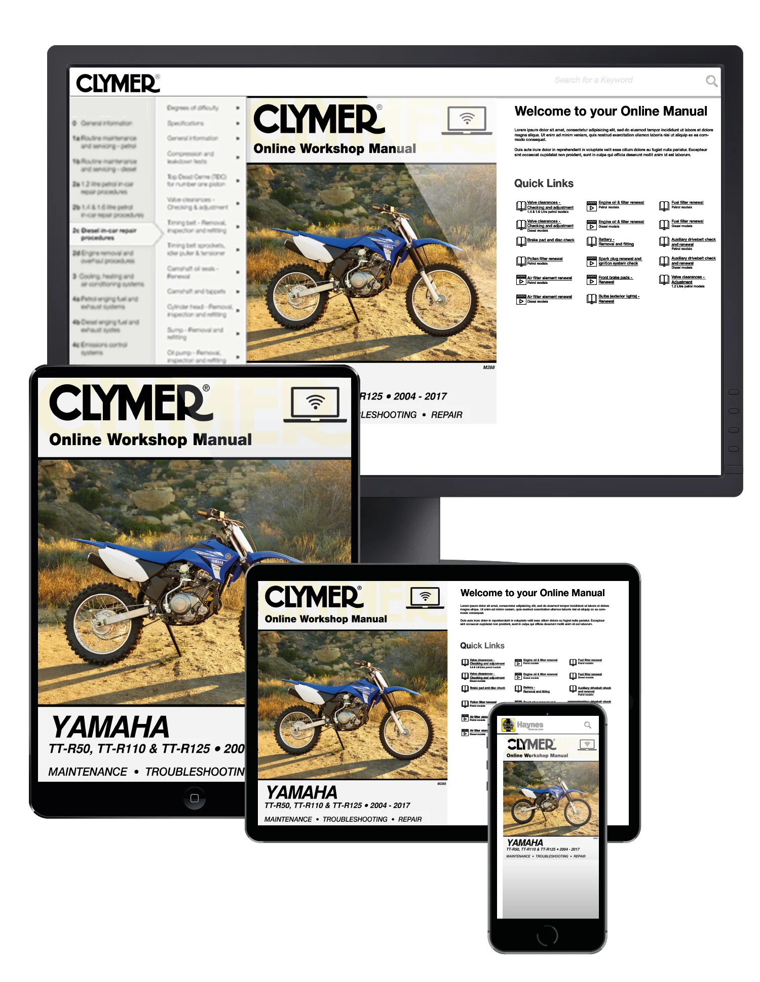 Yamaha TT-R50, TT-R110 and TT-R125 (2004-2017) Clymer Repair Manual - Image 2