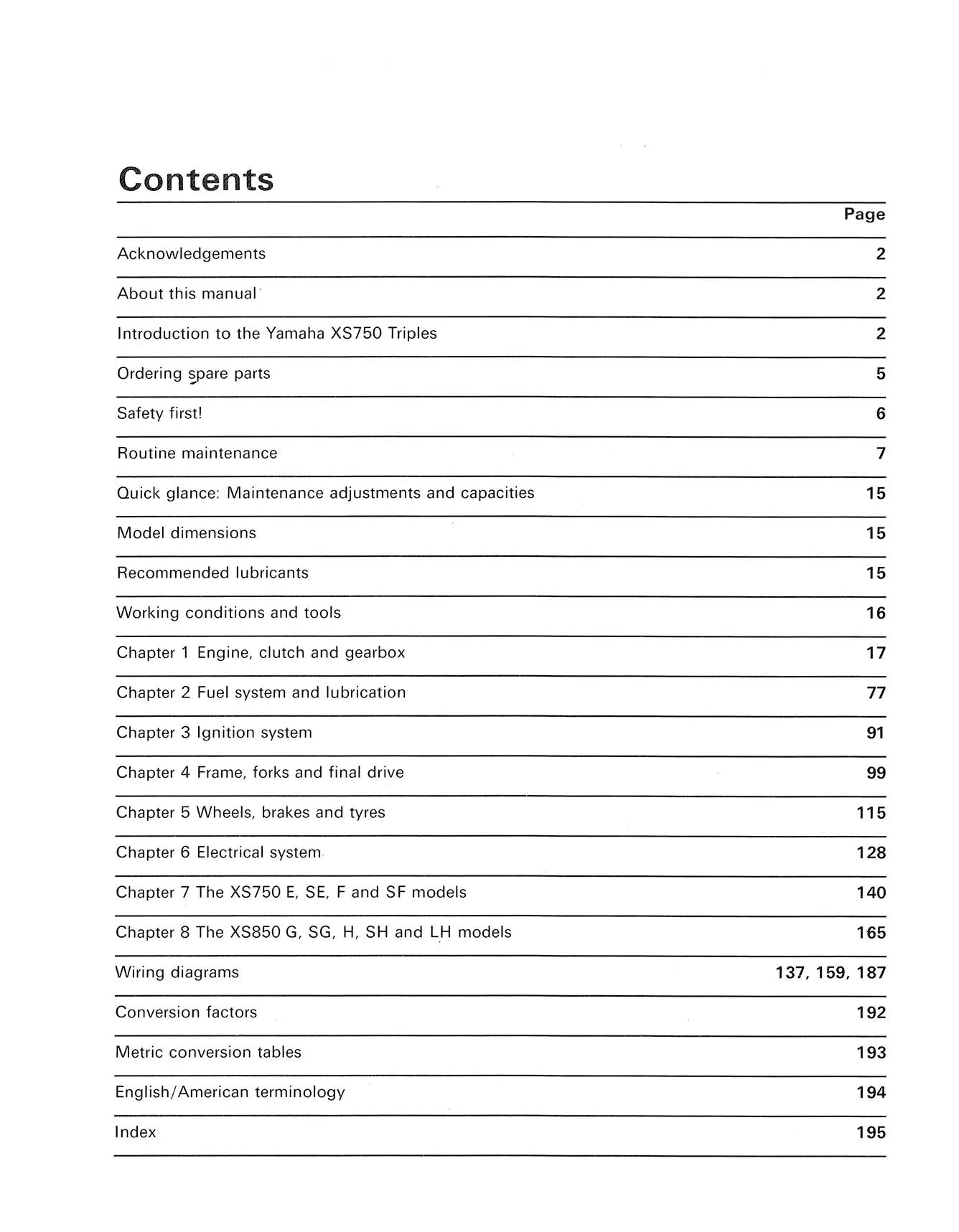 Yamaha XS750 & 850 Triples (1976-1985) Haynes Repair Manual - Image 3