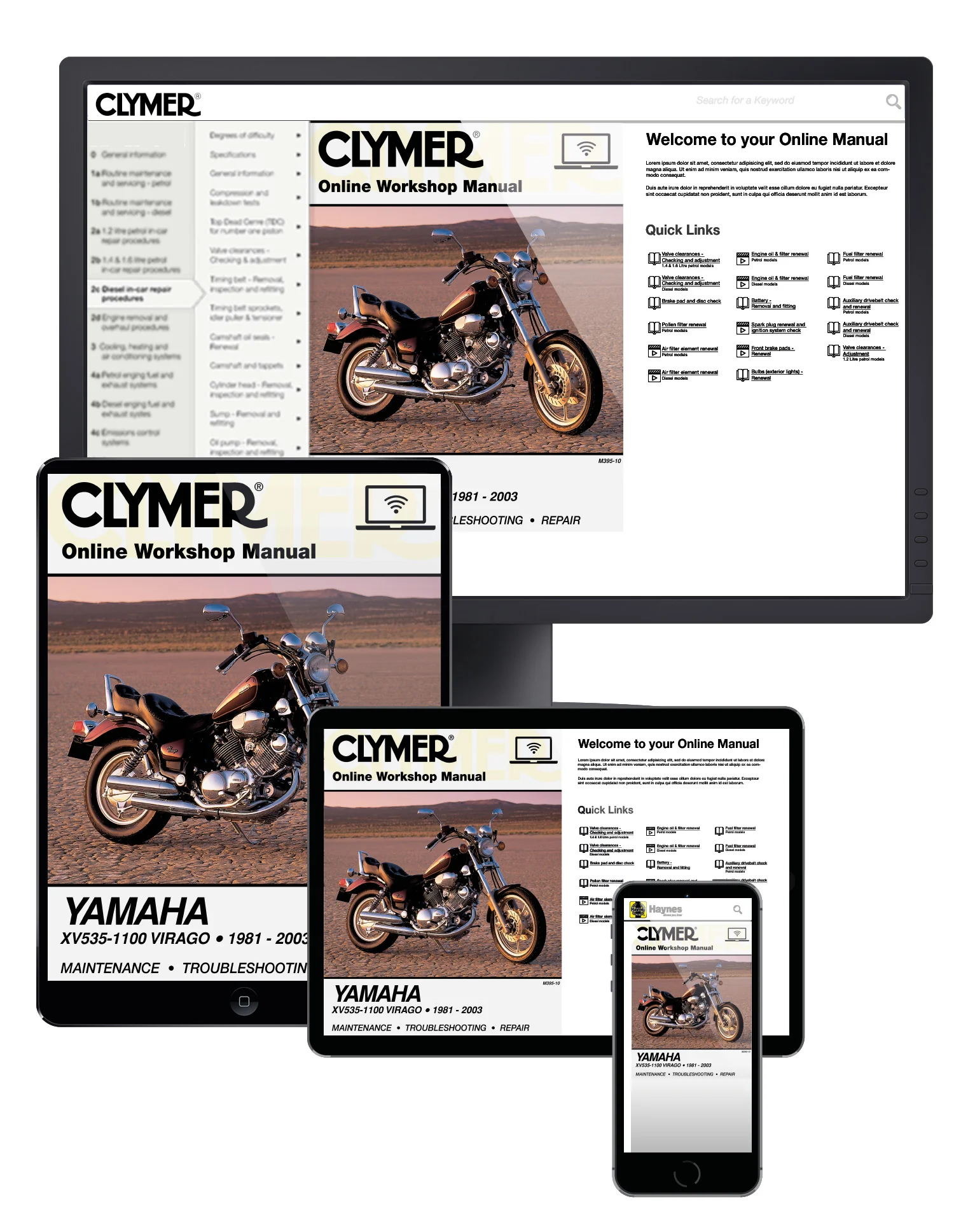 Yamaha XV535-1100 Virago Motorcycle, 1981-2003 Service Repair Manual - Image 2